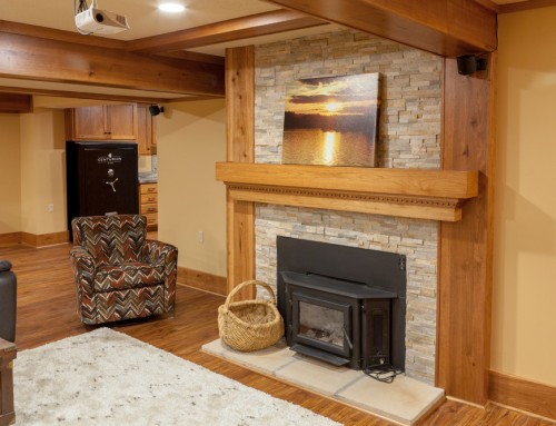 Rustic Hickory Fireplace